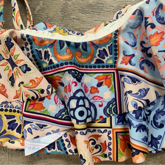 Anthropologie Maeve Shoreside One Shoulder Ruffle Bikini Top - Picture 12 of 13